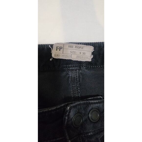 Free People‎ Women's Lite Wash Black Corduroy Skinny Jeans Mid-Rise Size 27 Boho - Picture 5 of 7